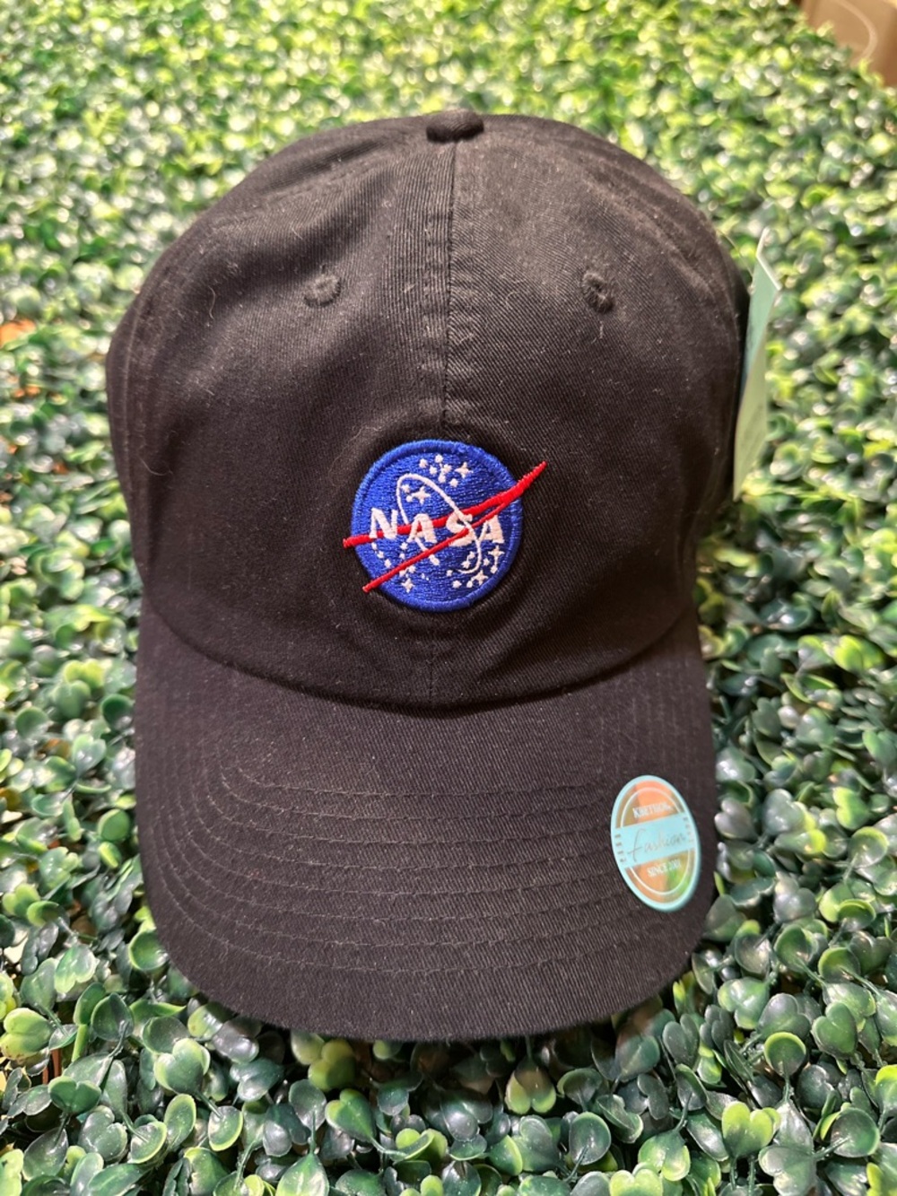 KBETHOS Black  Hat with Blue & Red NASA Patch